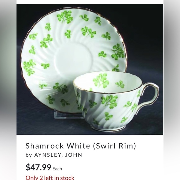 Shamrock White (Swirl Rim)
by AYNSLEY, JOHN - Picture 6 of 6